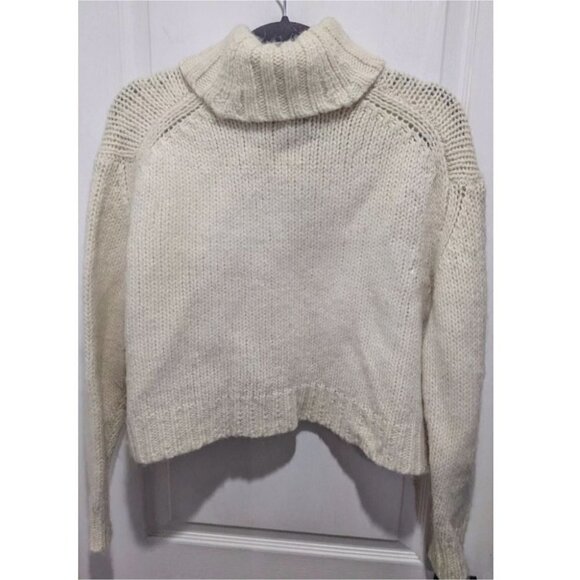 J Crew | Heavy Knit Alpaca Blend Turtleneck Sweater in Cream - Picture 3 of 7